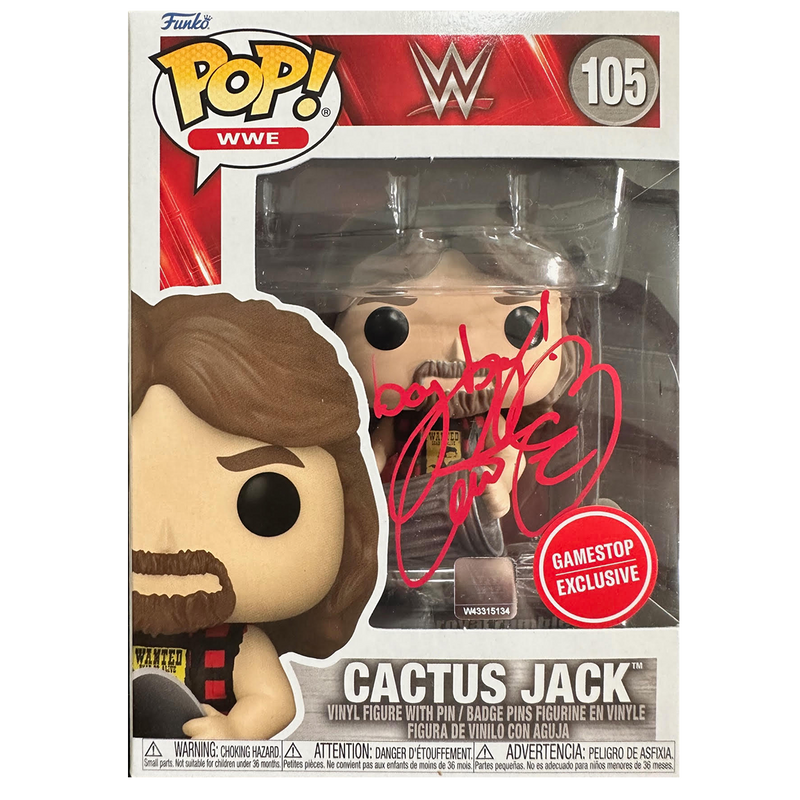 Mick Foley Autographed - Cactus Jack GameStop - Funko Pop