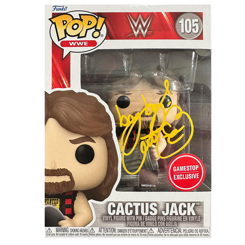 Mick Foley Autographed - Cactus Jack GameStop - Funko Pop