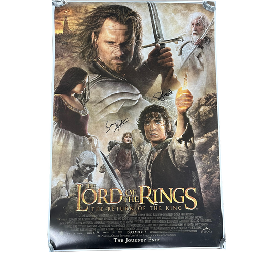 Lord of the Rings - Return of the King Poster Autographed by Sean Astin + Elijah Wood Combo 24"x36"