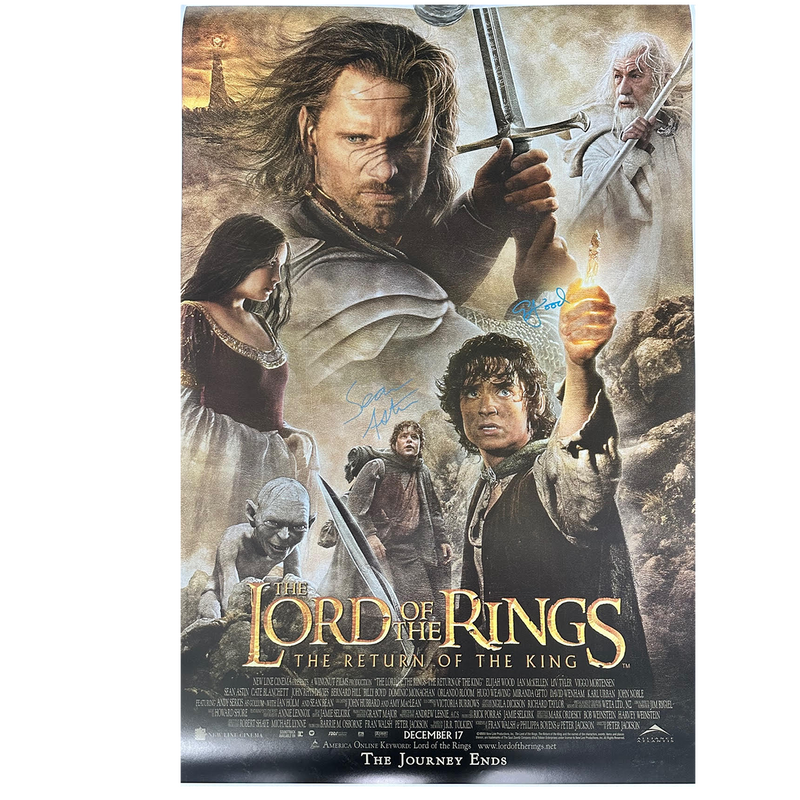 Lord of the Rings - Return of the King Poster Autographed by Sean Astin + Elijah Wood Combo 24"x36"