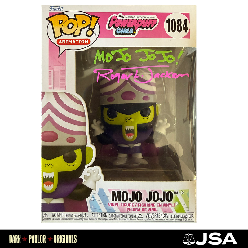 Roger L. Jackson Autograph Mojo Jojo Funko Pop - Pink+Green