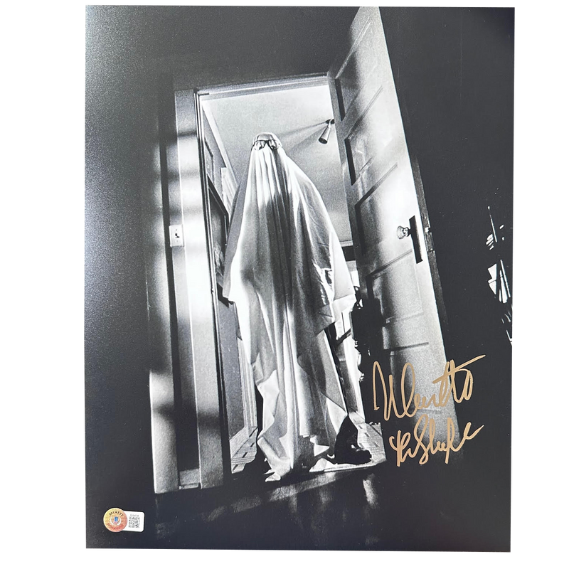 Nick Castle Autographed 'Bed Sheet' 11"x14" Photo