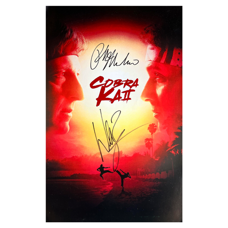Ralph Macchio + William Zabka Autographed Cobra Kai Poster