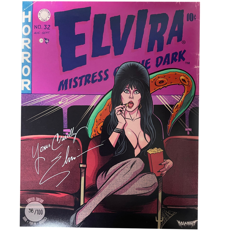 Elvira Autographed Comic Print