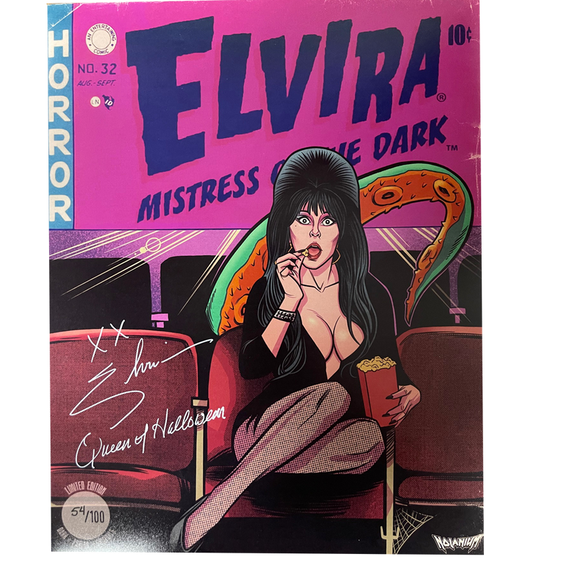 Elvira Autographed Comic Print