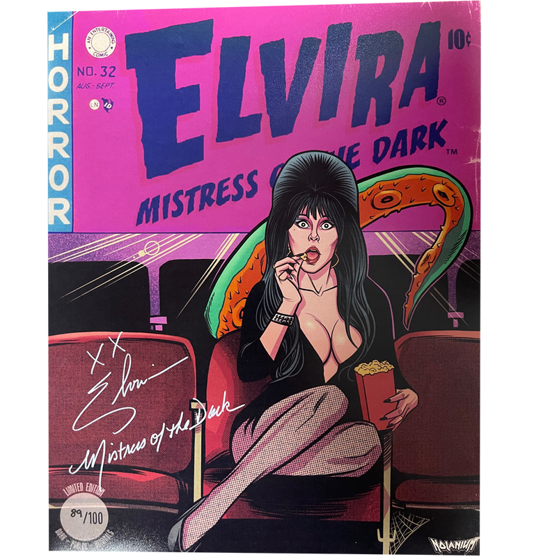 Elvira Autographed Comic Print