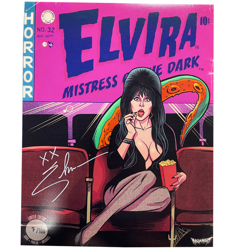 Elvira Autographed Comic Print