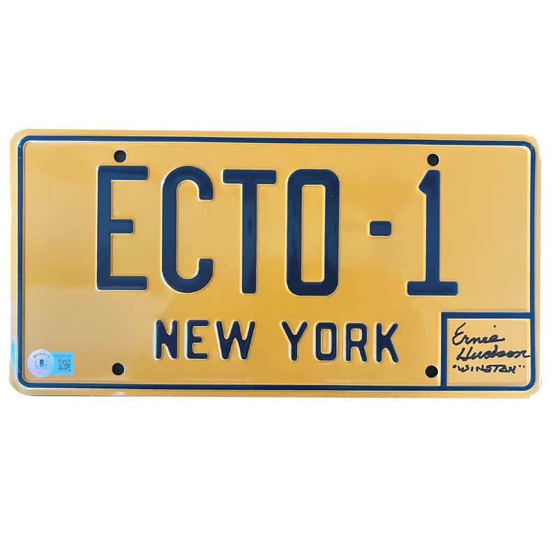 Ernie Hudson Autographed ECTO-1 Tag (Yellow)