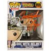 Christopher Lloyd - Autographed Doc w/ Helmet Pop