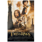 Lord of the Rings - The Two Towers Poster Autographed by Sean Astin + Elijah Wood Combo