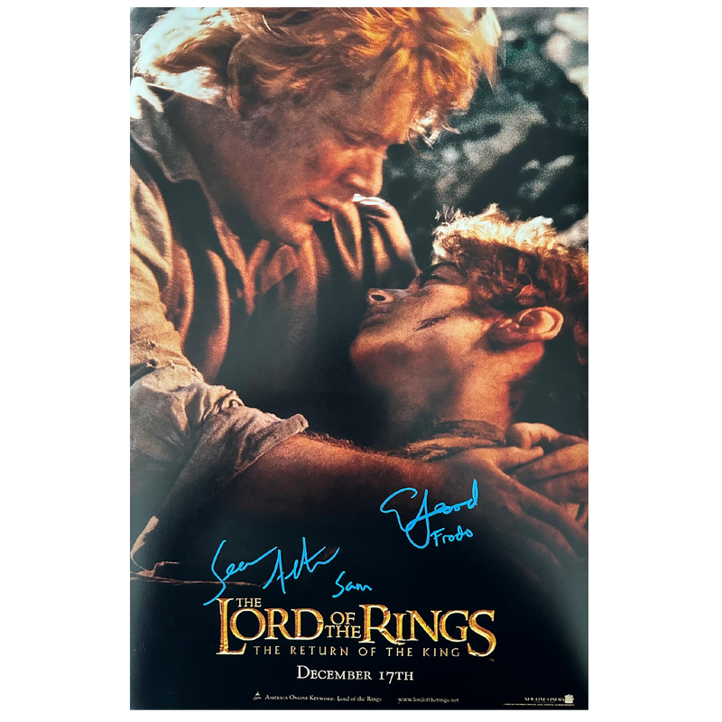Lord of the Rings - Sam/Frodo Poster Autographed by Sean Astin + Elijah Wood Combo