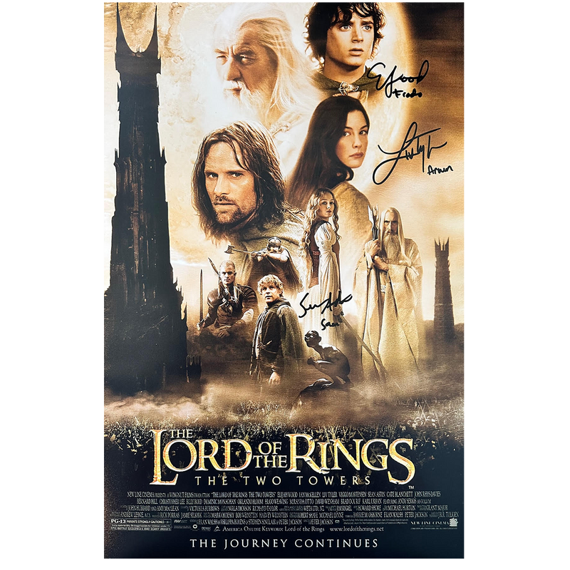 Lord of the Rings - The Two Towers Poster - (3 Signatures) Liv Tyler, Sean Astin + Elijah Wood