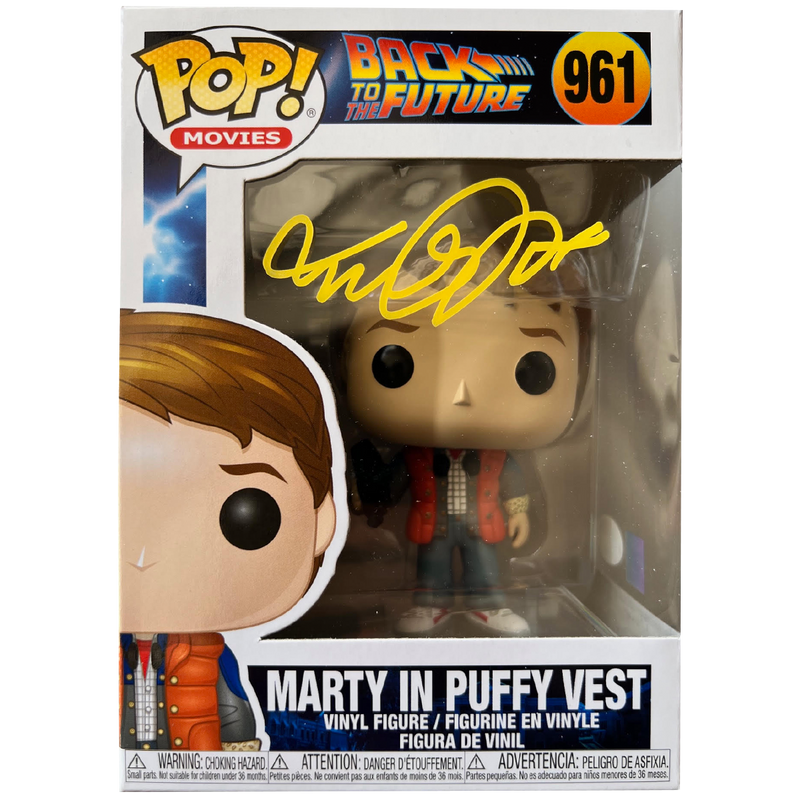 Michael J Fox - Autographed Marty Puffy Vest Pop