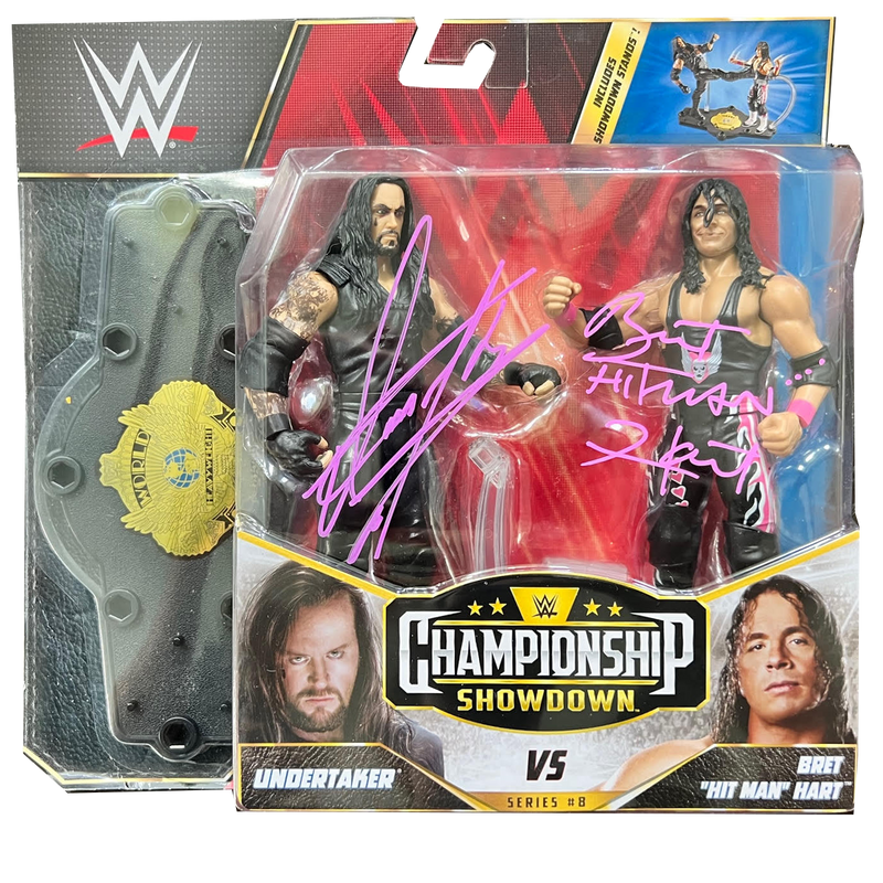 Bret Hart/Undertaker Autographed Elite Figure